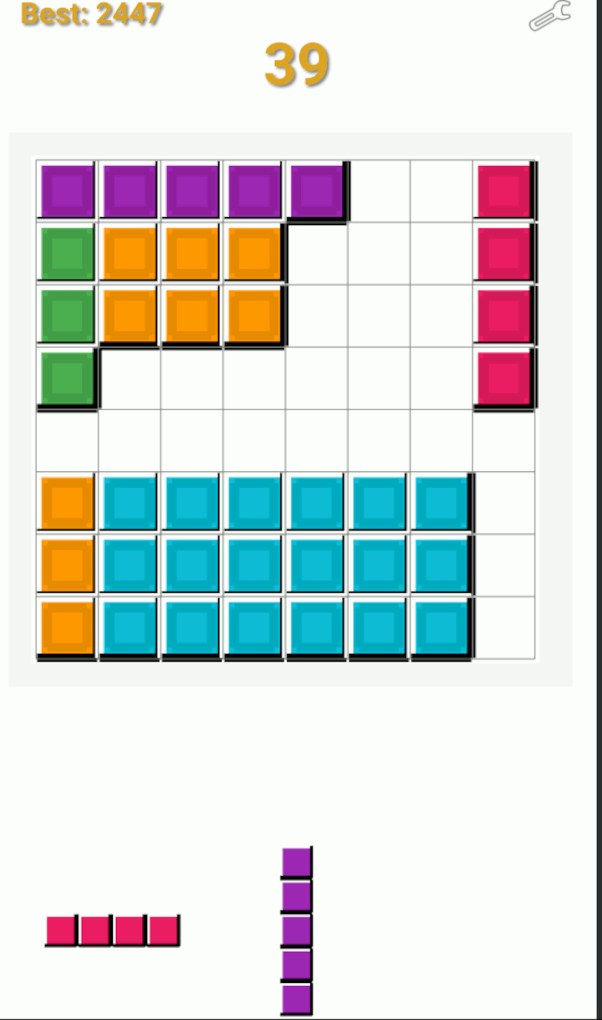 pantalla de juego de bloques para móviles